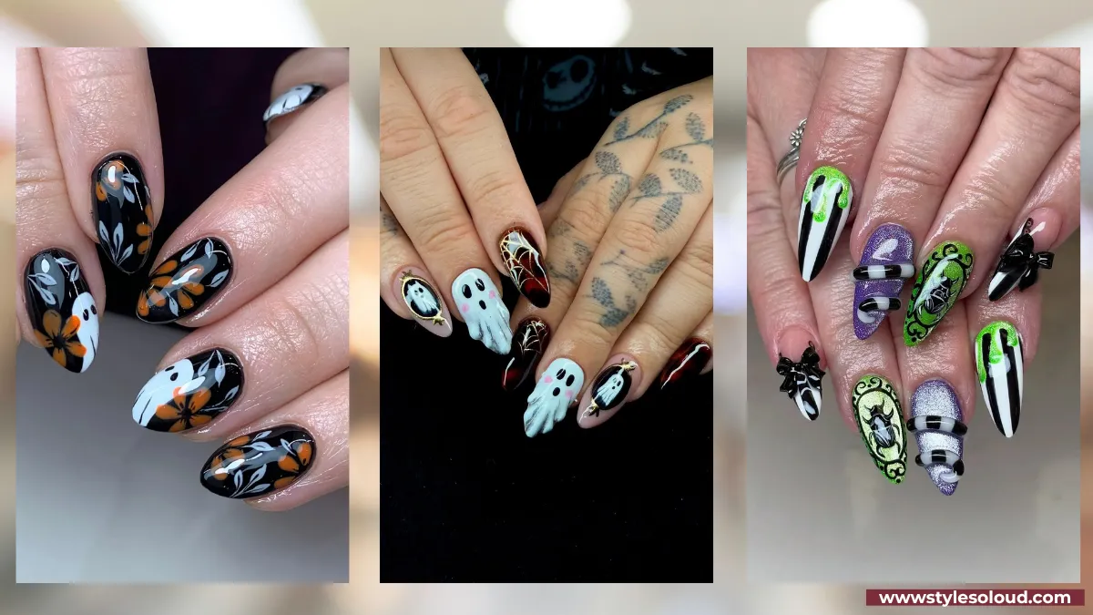 11 Halloween Nails Art Almond Shape Spooky Enough for October, Pretty Enough to Keep