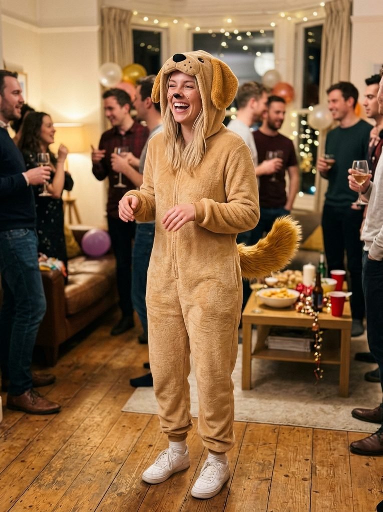 A Golden Retriever Costume, Playful and Cute