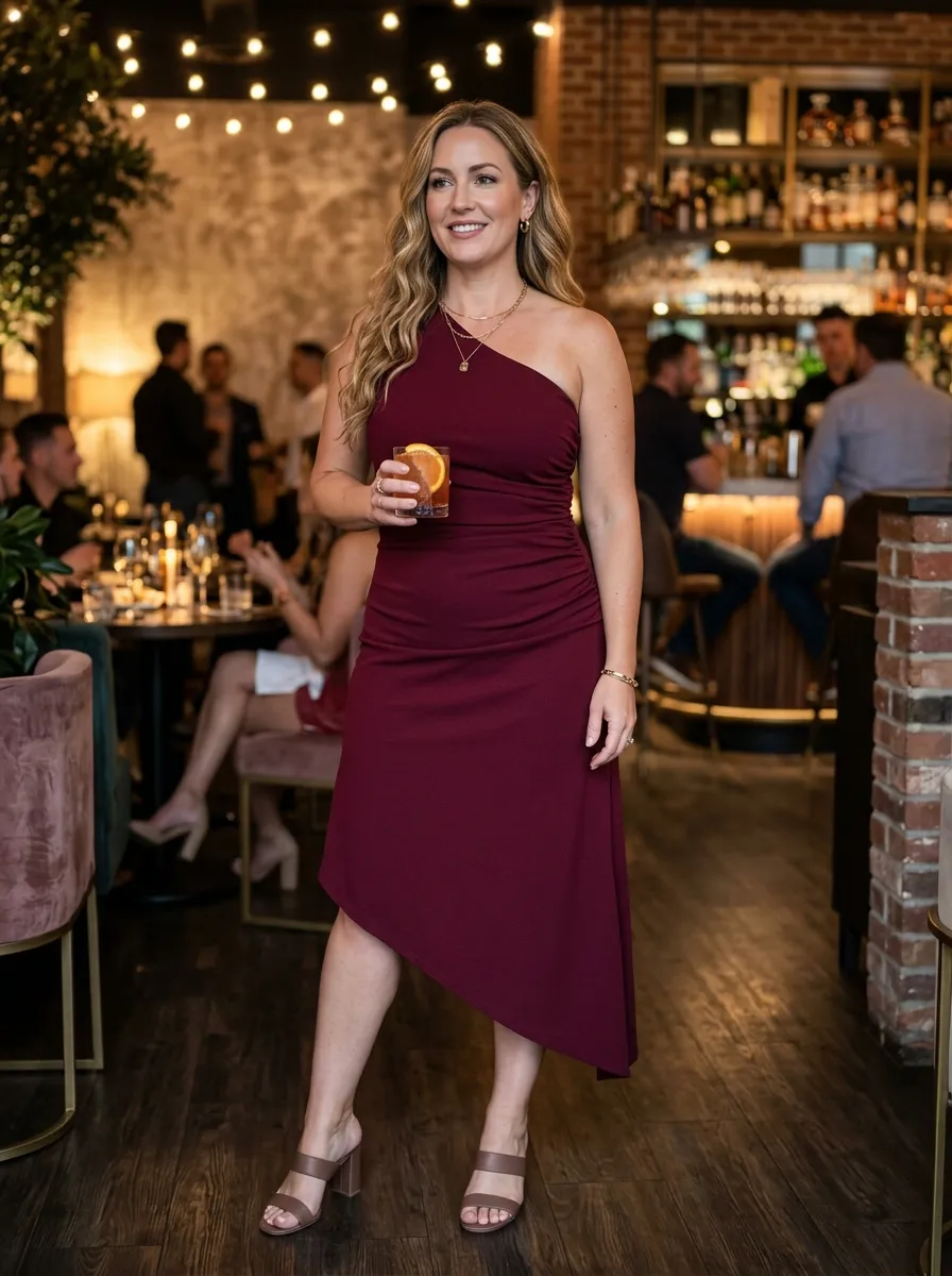 Asymmetrical Midi Dress