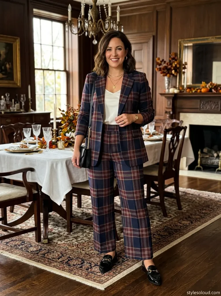 Autumn Plaid Trouser Suit