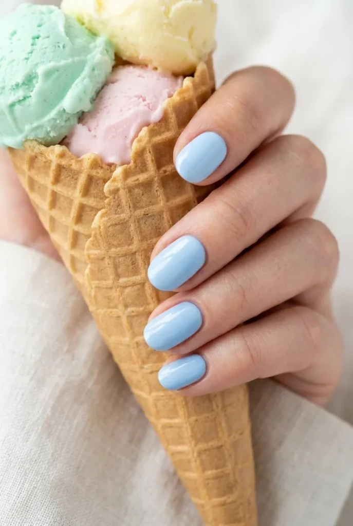 Baby blue Nails art