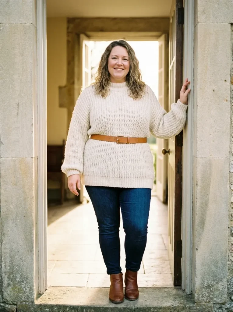 Cinch a Belt at the Waist to Shape Any Loose Knit