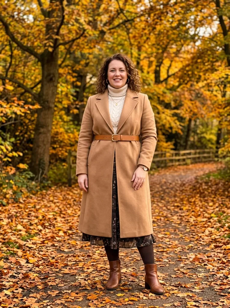 Belt Your Coat or Cardigan to Show the Waist Under Layers