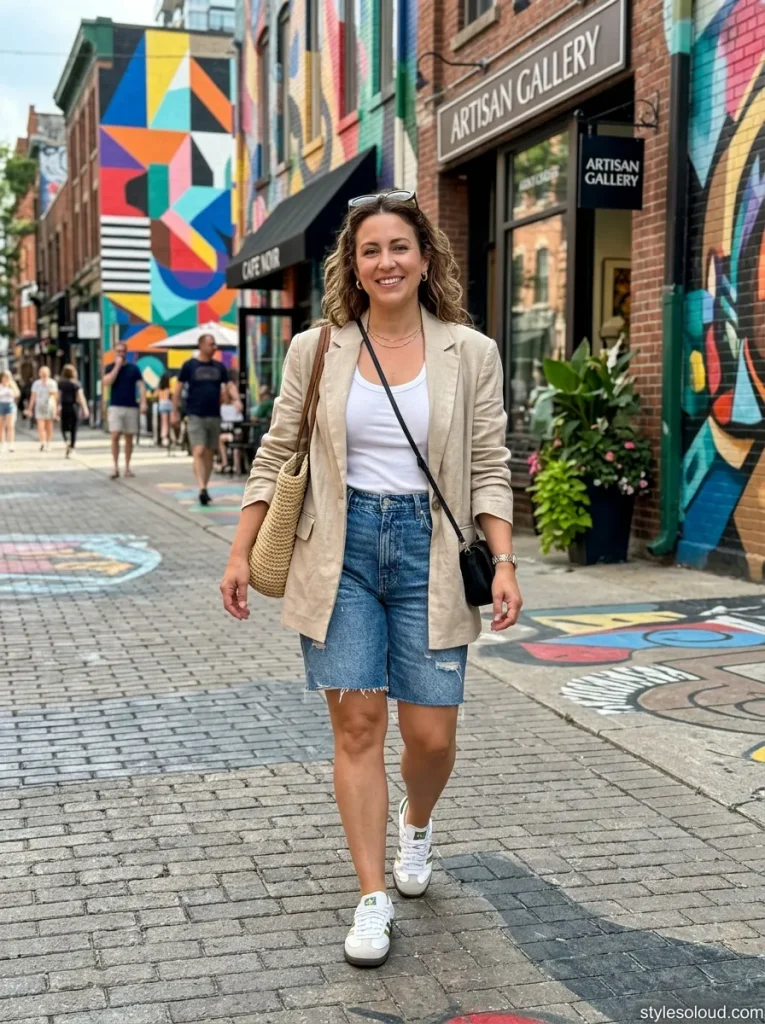Bermuda Shorts & Linen Blazer