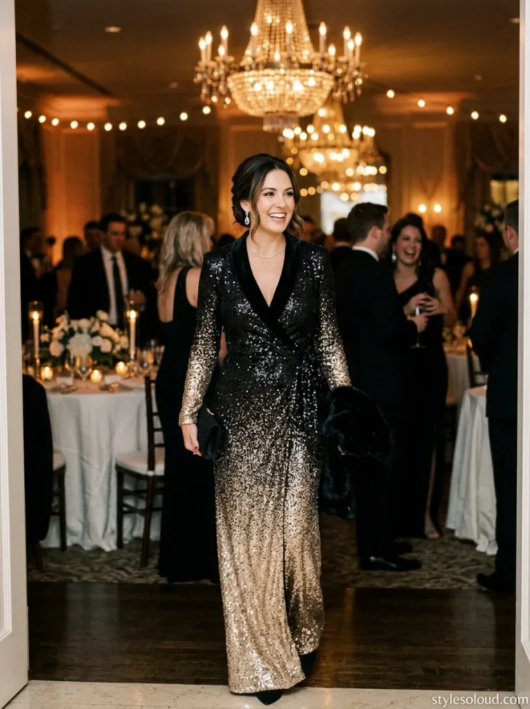 Black & Champagne Ombré Sequin