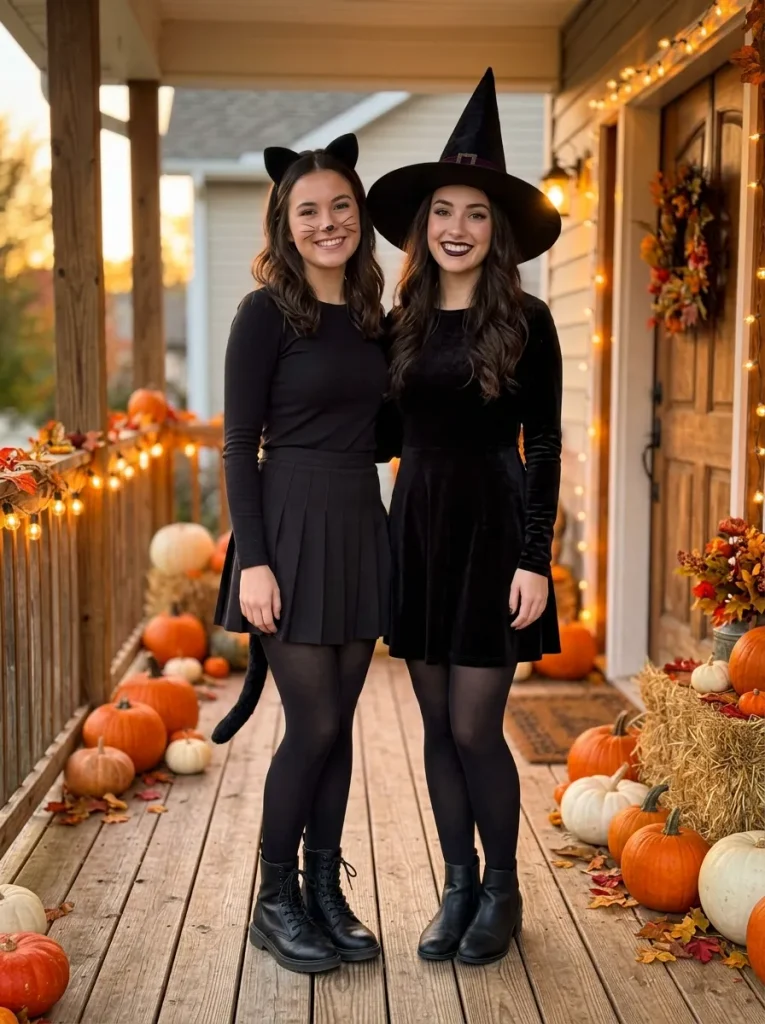 Black Cat and Witch Classic Pair