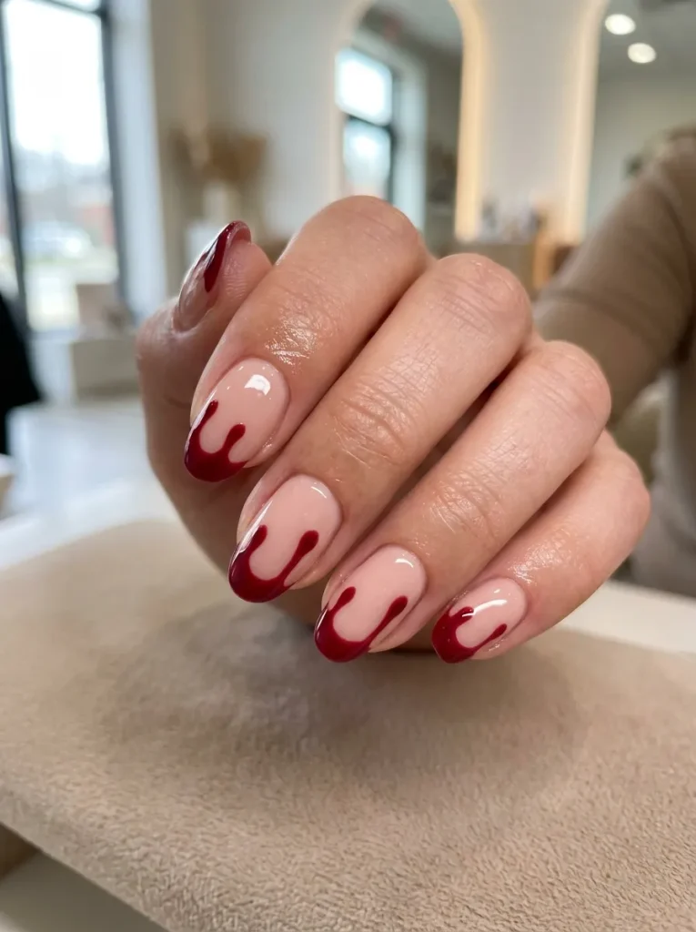Blood-Drip Tips Over Nude