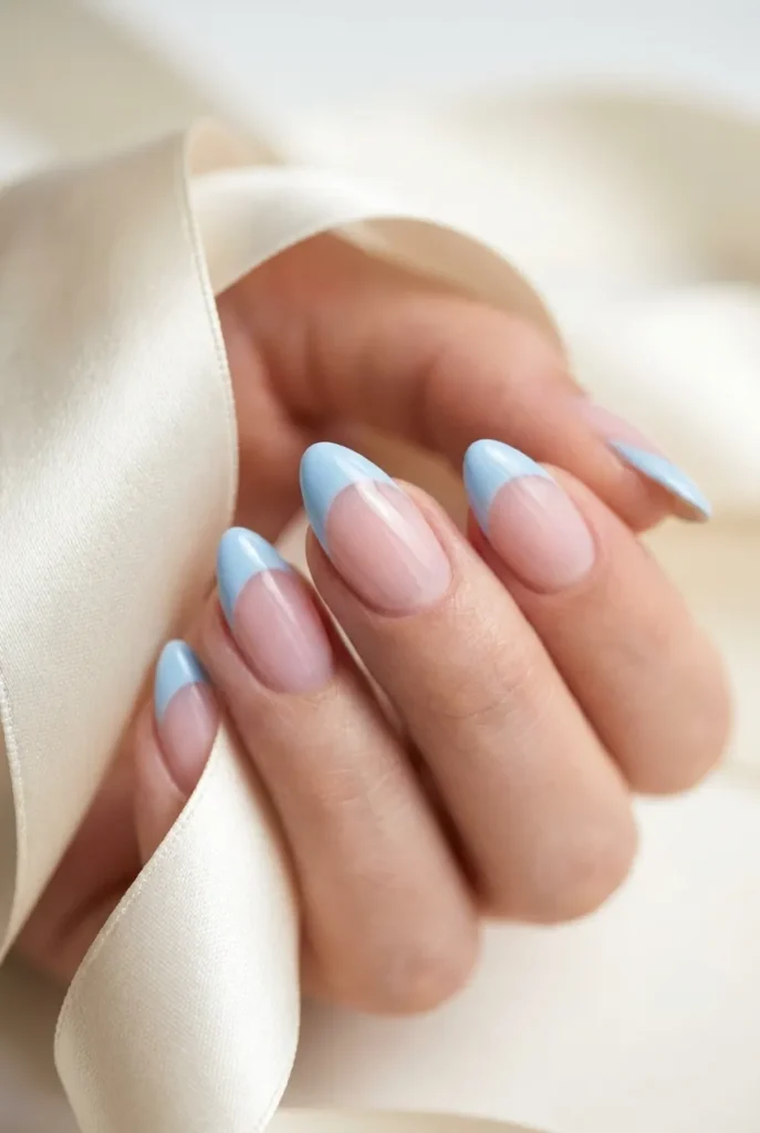  Blue French tip