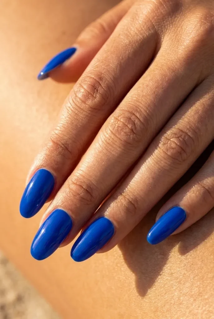 Bold cobalt Nails art