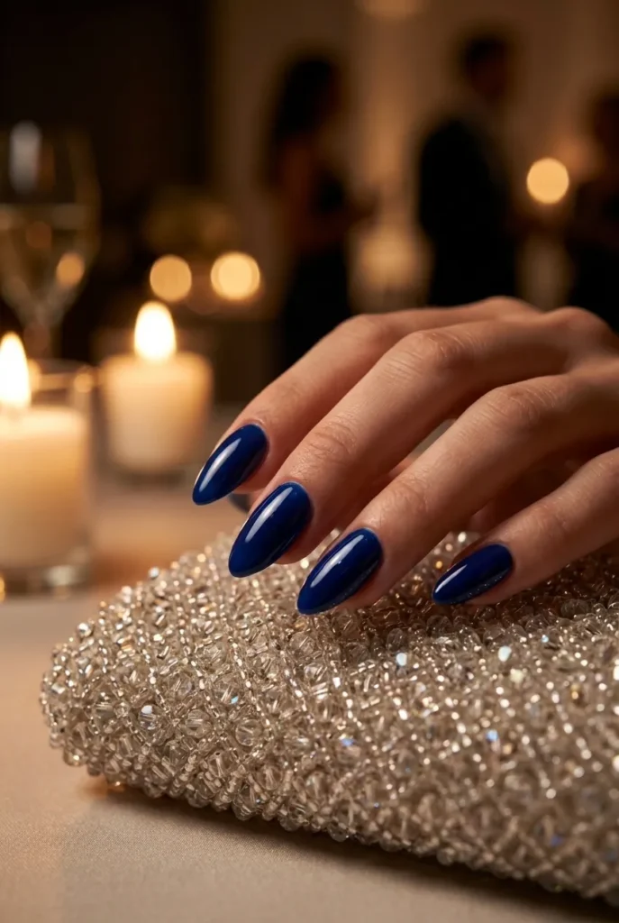 Bold navy for evening