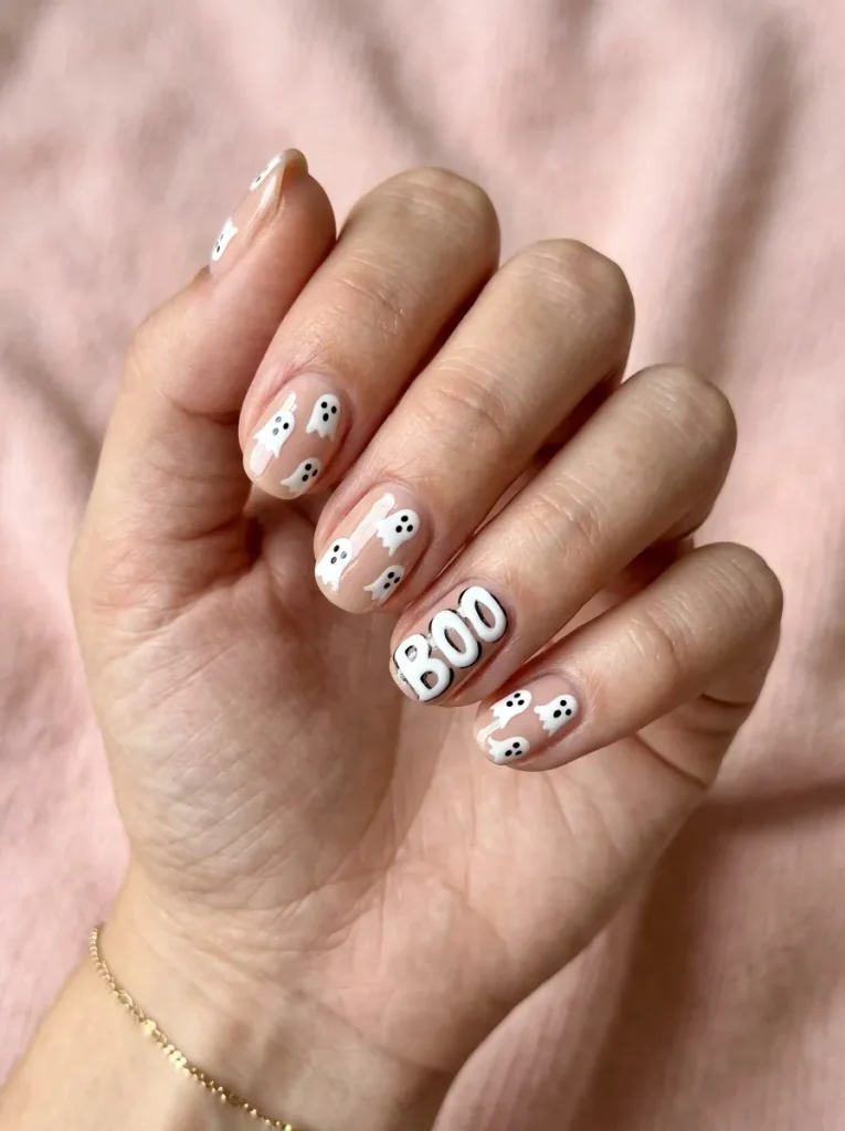 A Boo-Lettering Accent Nail