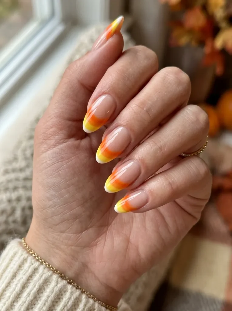 Candy-Corn French Tips