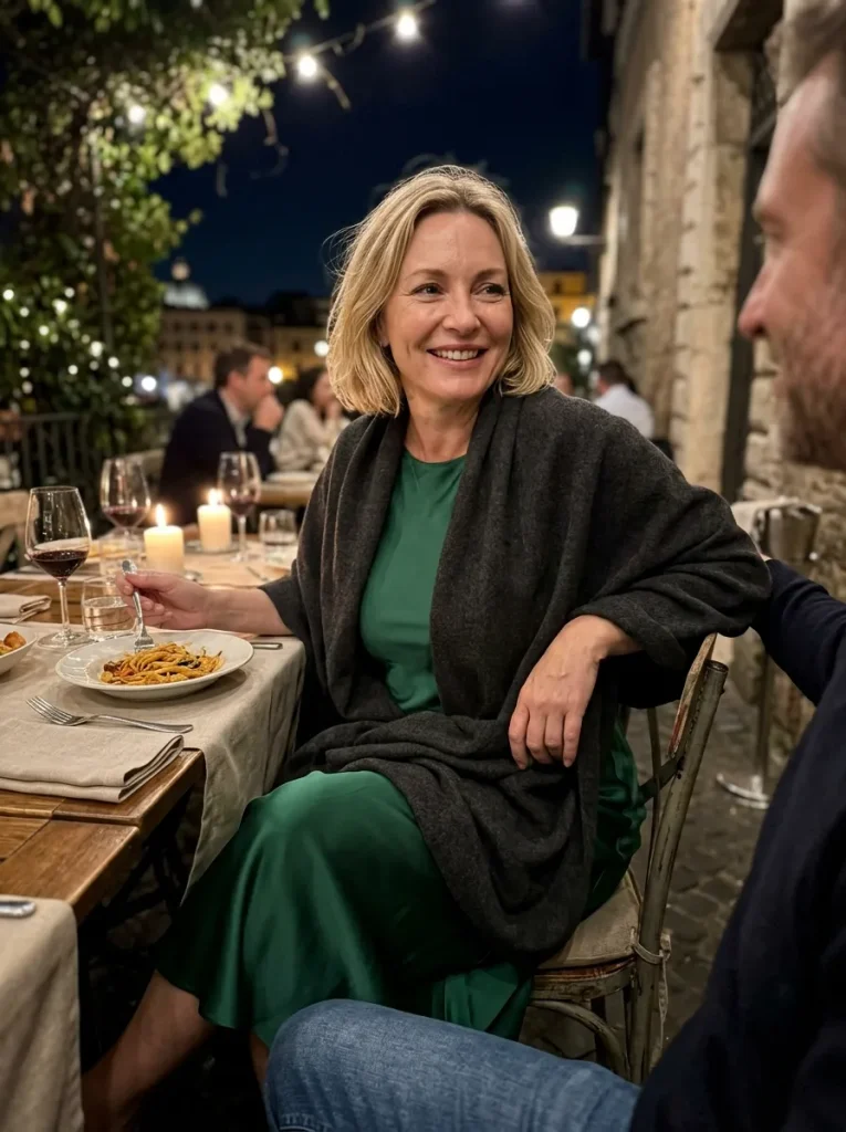 Cashmere Wrap & Silk Dress