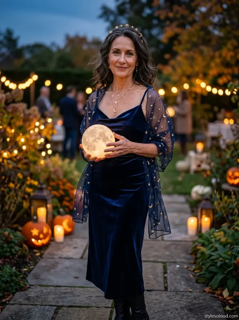  Celestial Moon Goddess Halloween Costume Dress