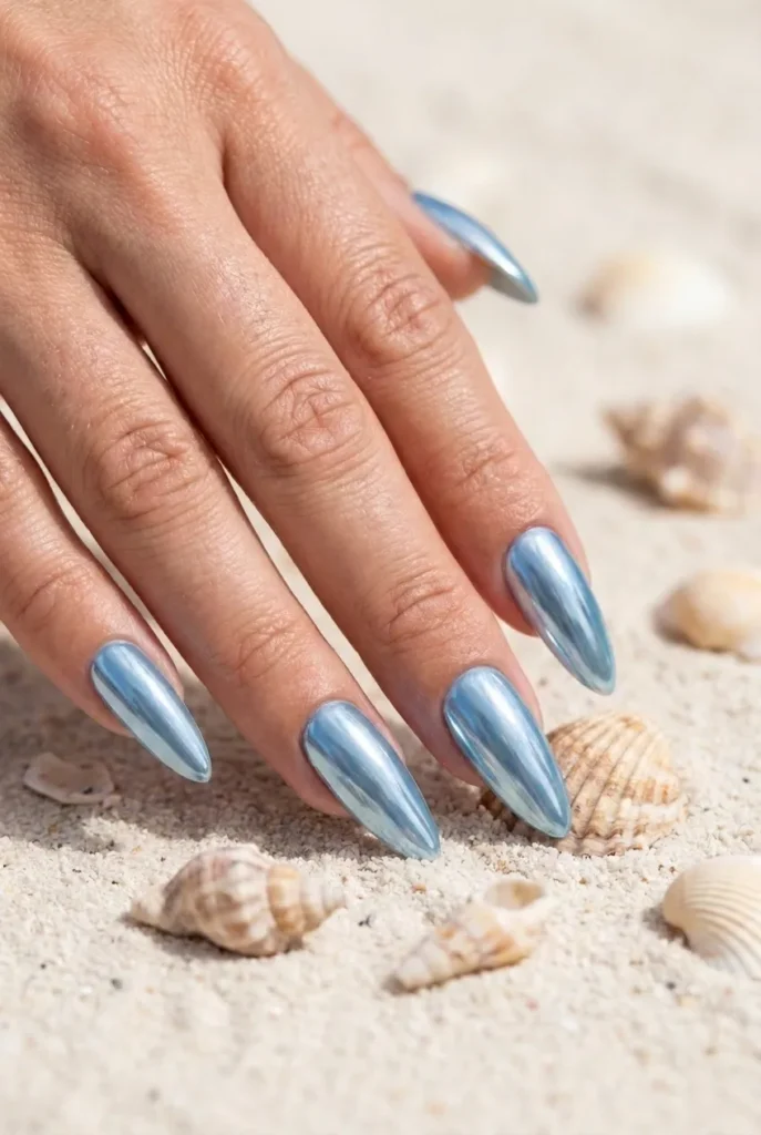 Chrome finish Nails art