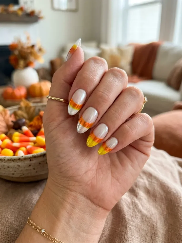 Chrome or Foil Candy-Corn Tips