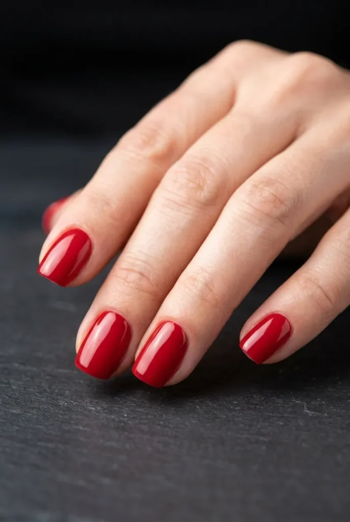 Classic blue-red nails design