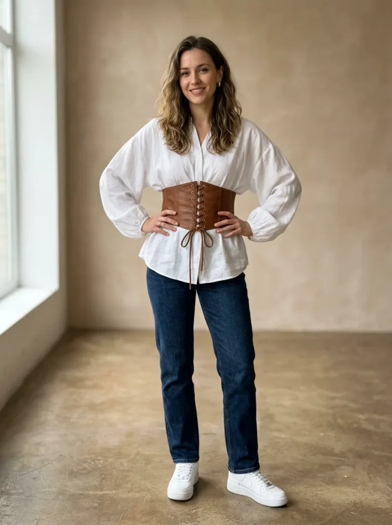 A Corset Belt Worn Over Your Top