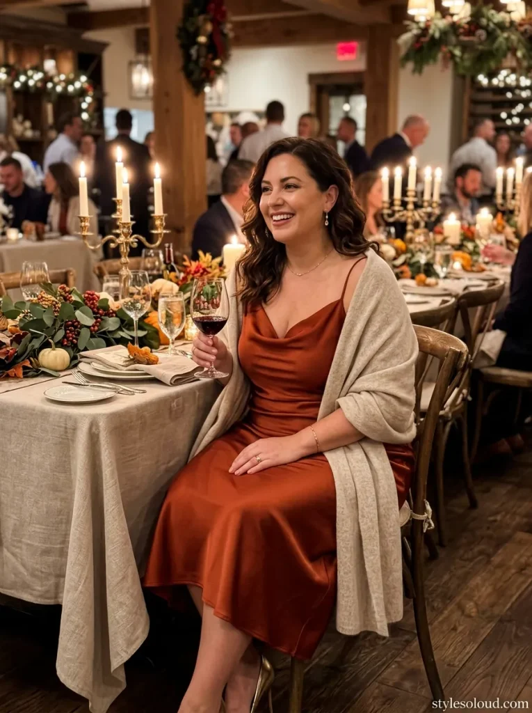 Cowl-Neck Satin Dress & Wrap