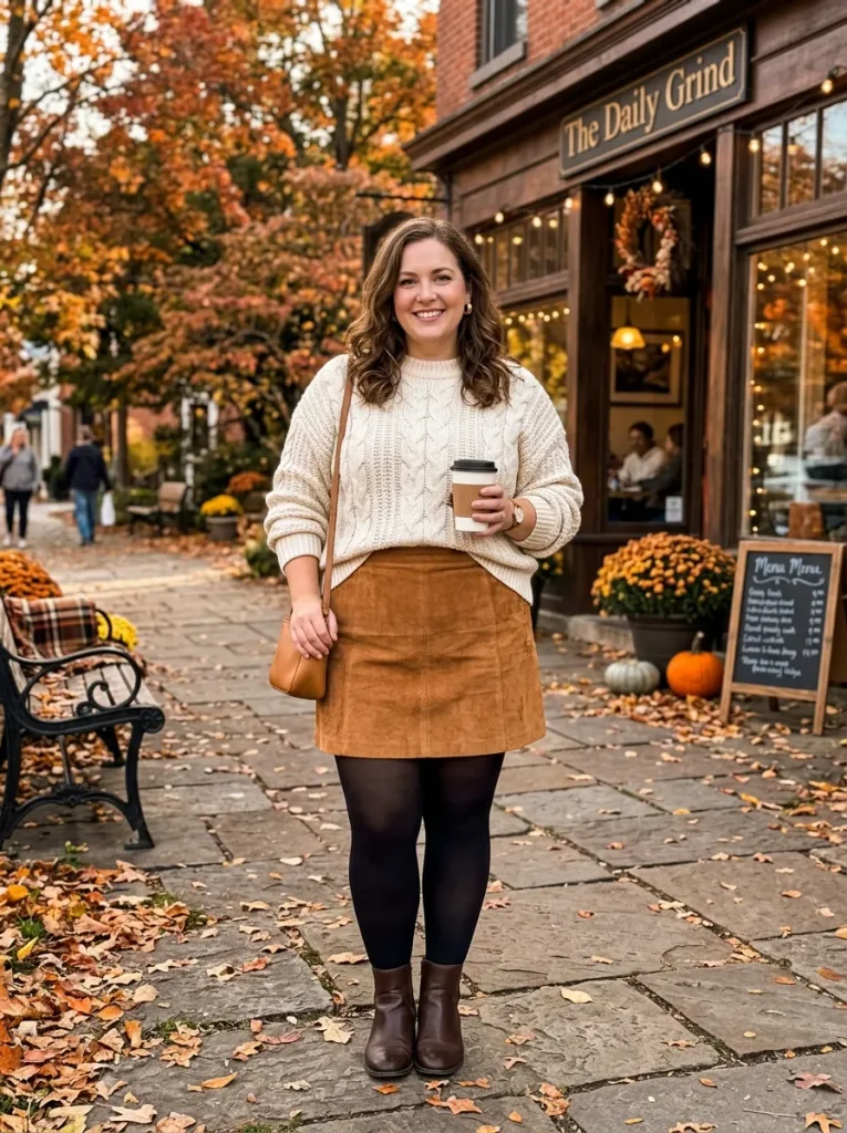 Cozy Knit and a Suede Mini for a Casual Date