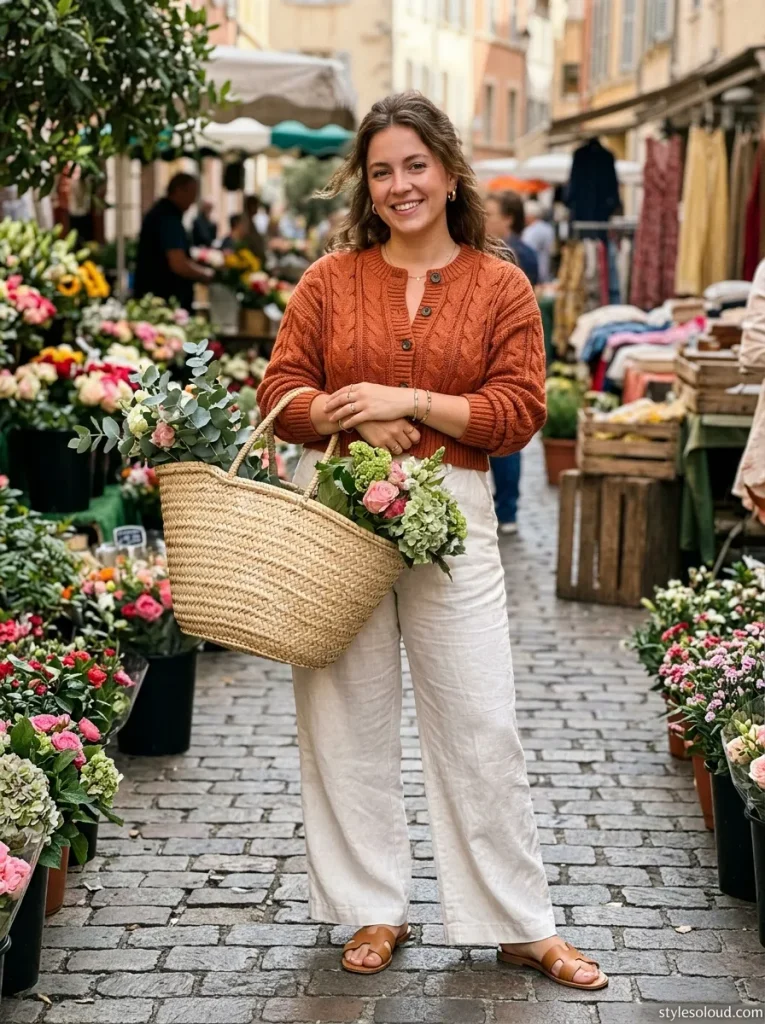 Cropped Cardigan & Linen Trousers