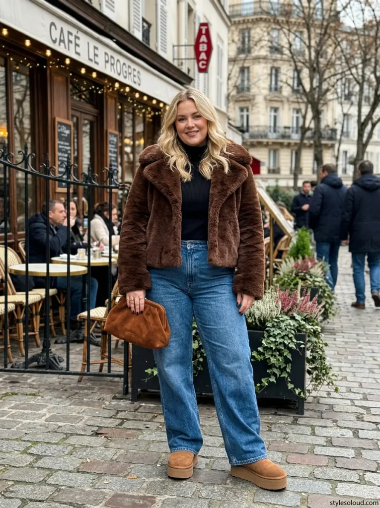 Cropped Chocolate Faux Fur
