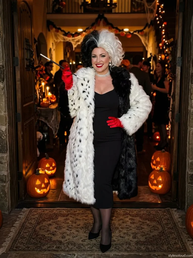 Cruella de Vil Halloween Villain Costume