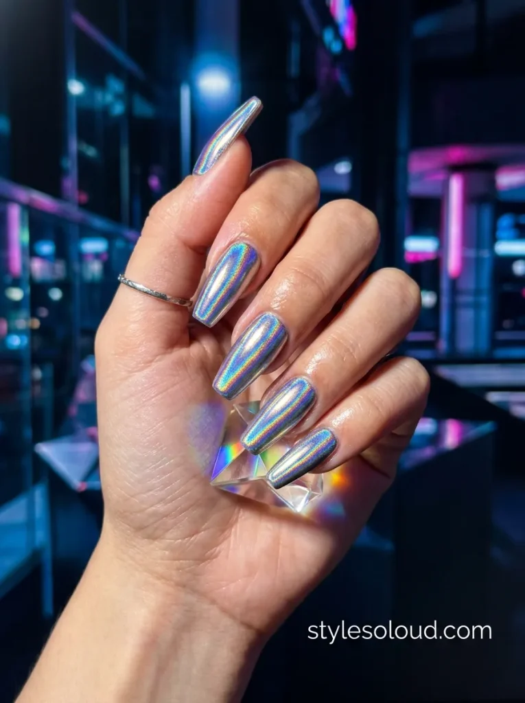 Cyberpunk Holographic Prism Chrome