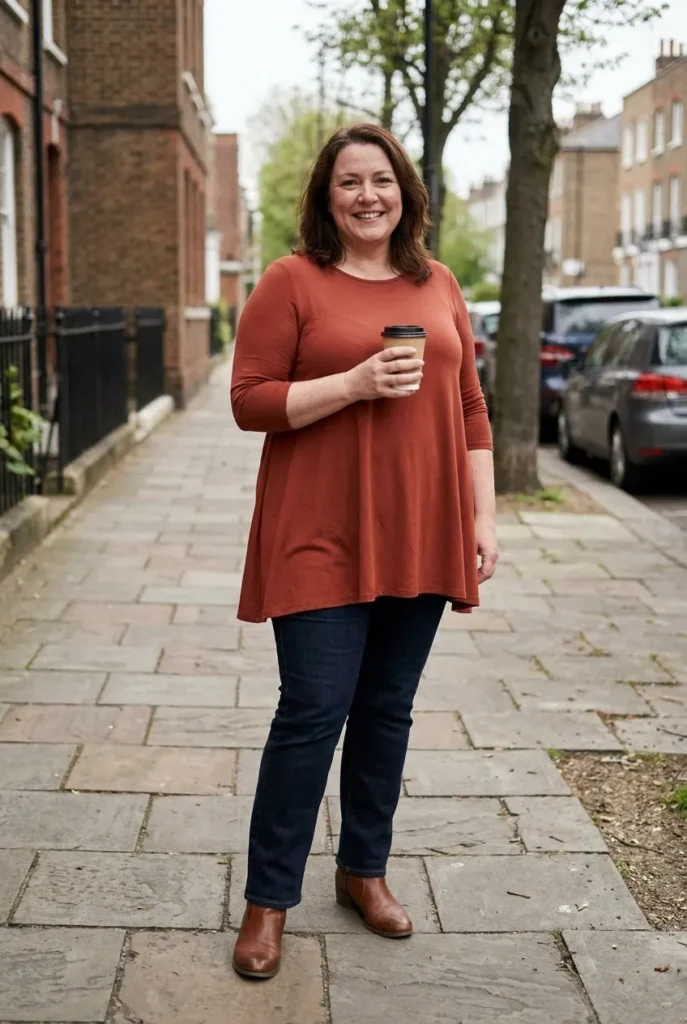 Dark Jeans and Flowy Tunic