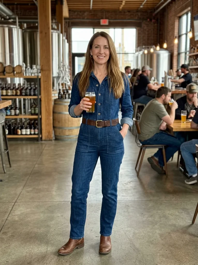 Dark Wash Denim Jumpsuit