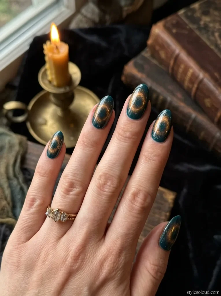 Deep Teal with BronzeGold Aura Spray