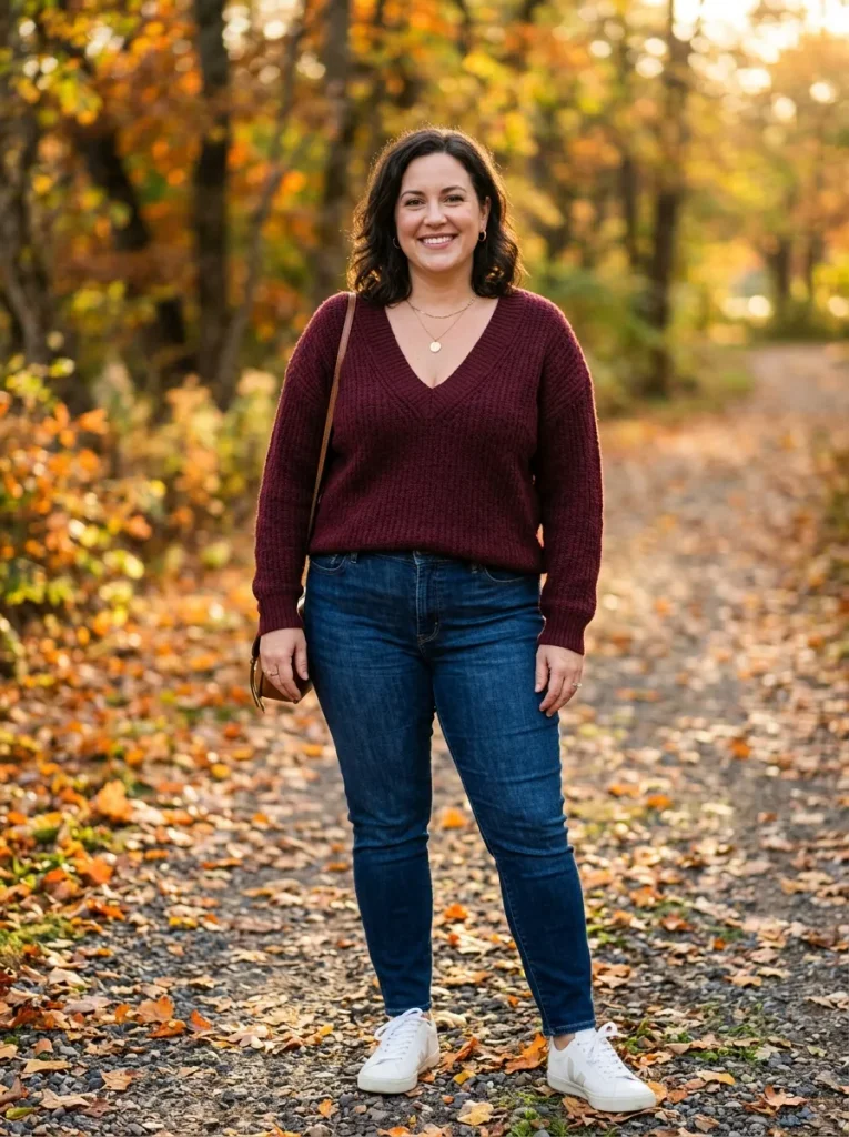 A Deep V-Neck to Flatter a Fuller Bust