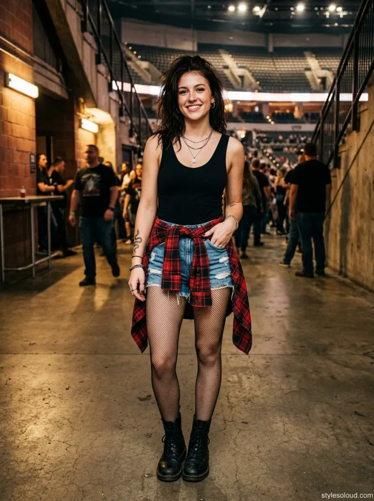 Denim Shorts, Fishnets & Flannel
