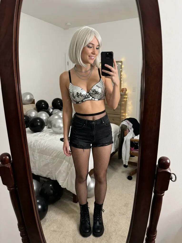 A Disco Bra With High-Waisted Shorts