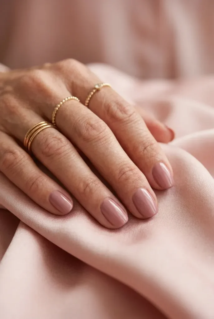 Dusty rose nails design