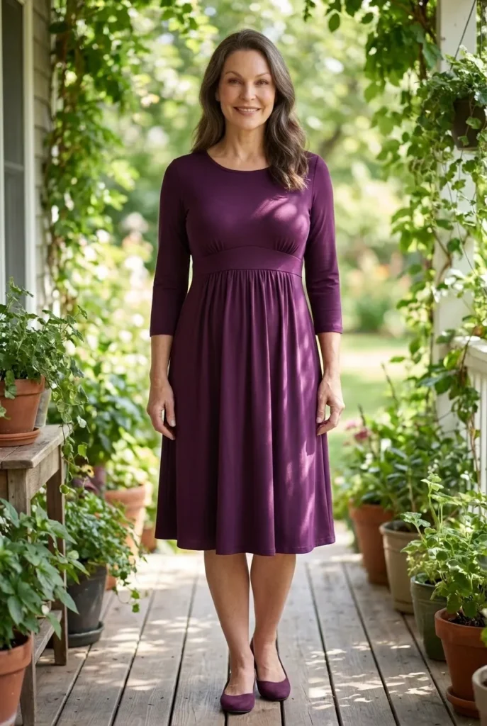 Empire waist from the bust — plum purple 