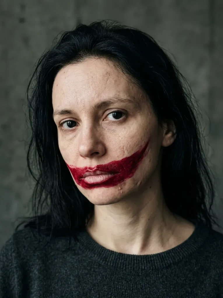 The Exaggerated Painted Smile