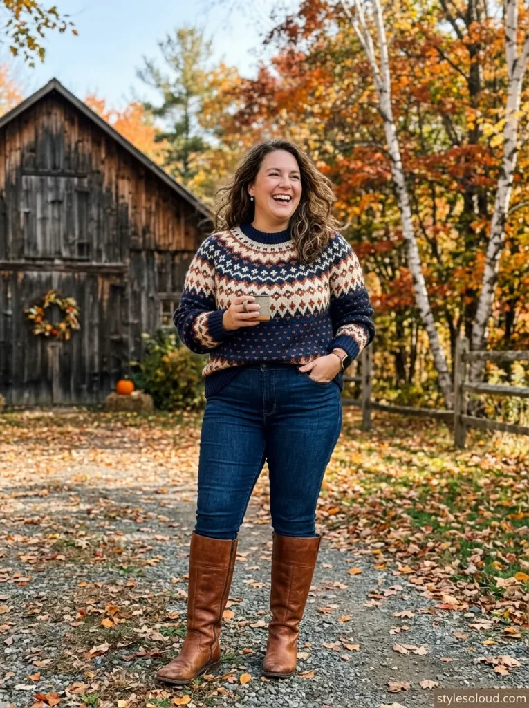Fair Isle Sweater & Riding Boots