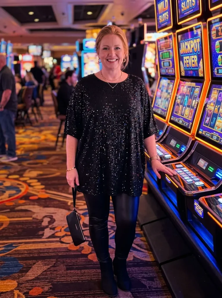Faux Leather & Sequin Tunic