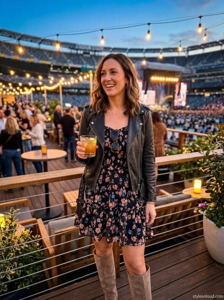 Floral Dress & Biker Jacket