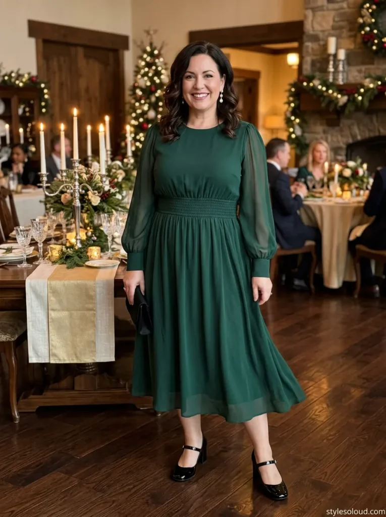 Forest Green Georgette Dress