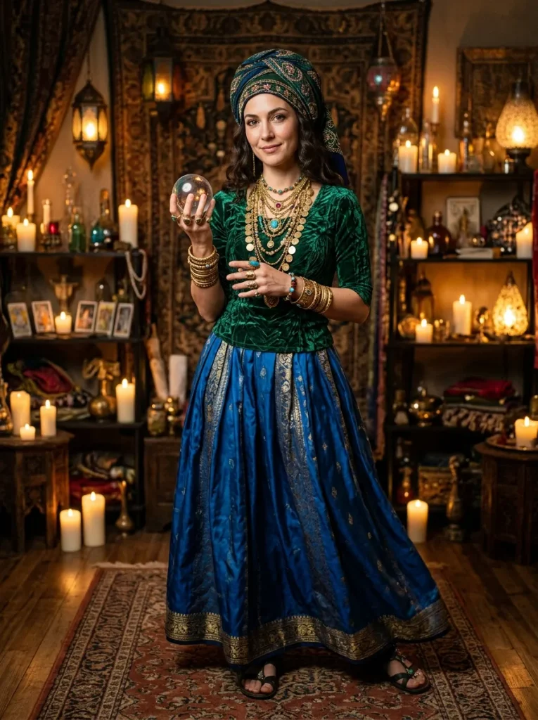 A Fortune Teller in Rich Jewel Tones