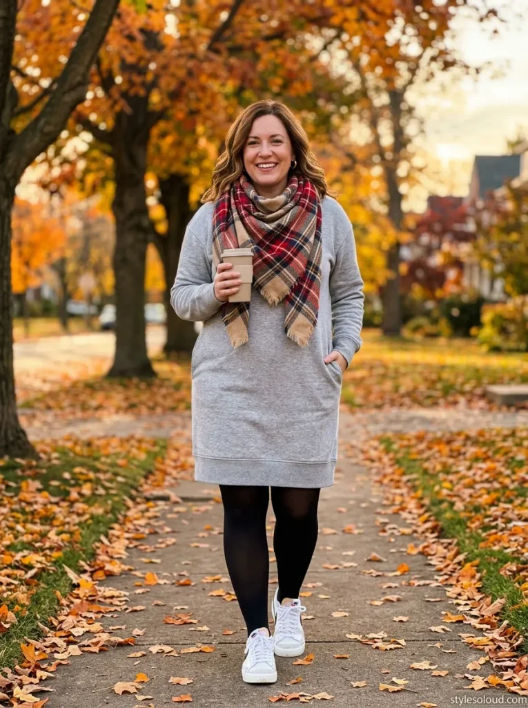  French Terry Sweatshirt Dress Layered
