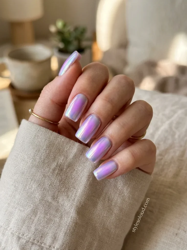  Futuristic Chrome Aura Nails