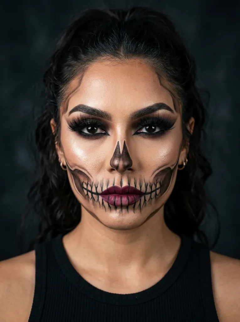 Glam Skull With Full Lashes and Contour