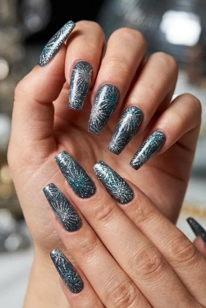 Glitter-heavy explosion