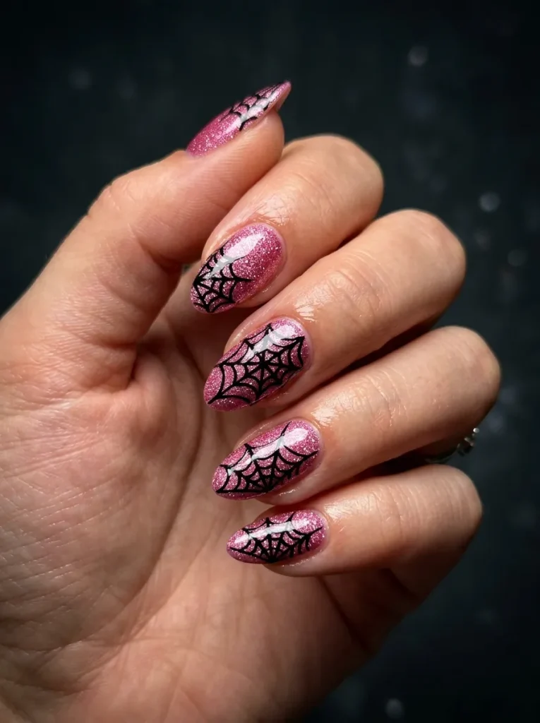 Glitter Web Over a Shimmer Base