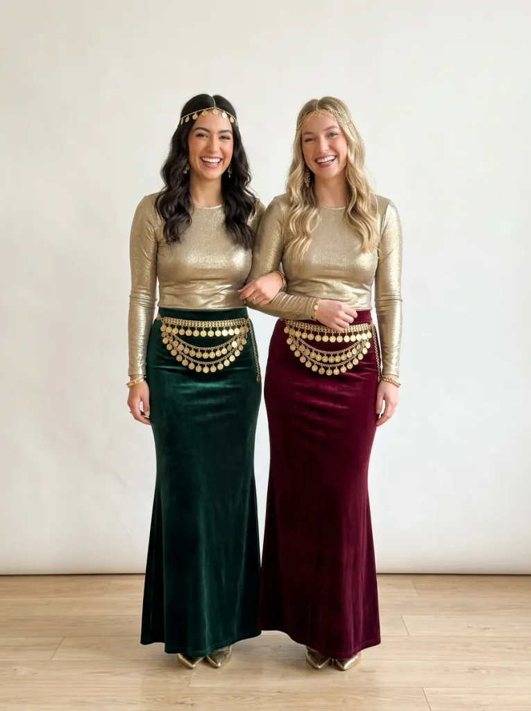 Golden Goddesses in Metallic and Coin Belts