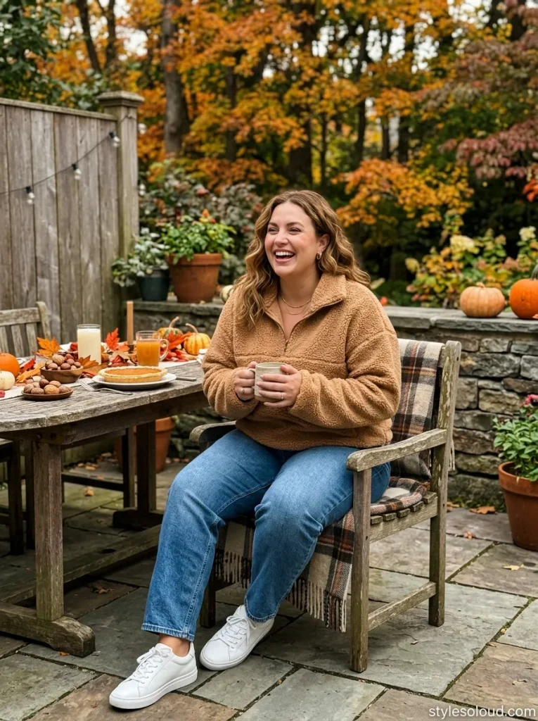 Half-Zip Fleece & Boyfriend Jeans