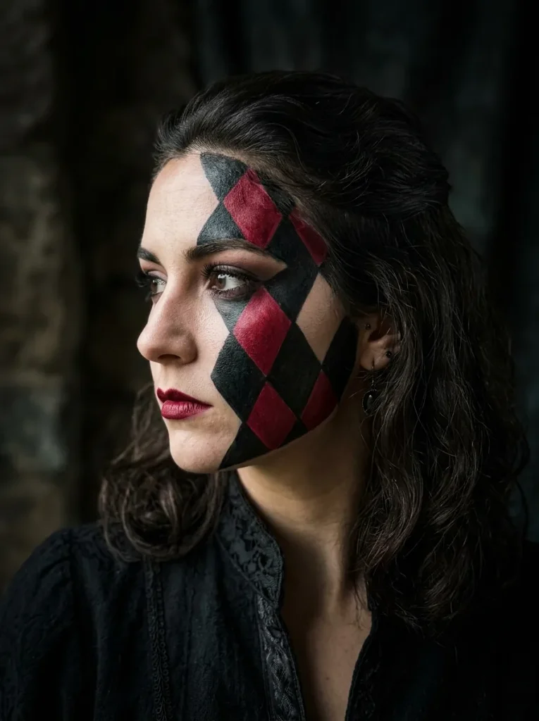 Harlequin Diamonds Across the Face
